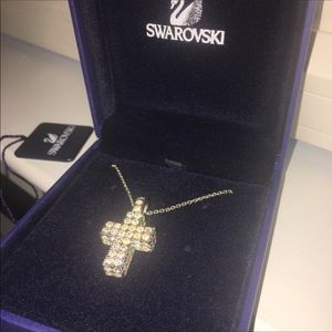 Large Swarovski cross necklace